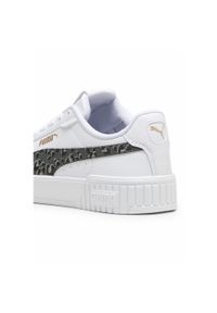 Puma - Młodzieżowe sneakersy Carina 2.0 Animal Update PUMA White Mineral Gray Gold. Kolor: żółty, biały, wielokolorowy, szary. Wzór: nadruk, motyw zwierzęcy. Sezon: lato