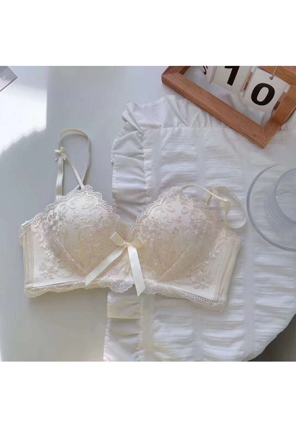 Intica - Biustonosz full cup koronkowy z regulowanymi ramiączkami Bridgette. Kolor: beżowy. Materiał: koronka