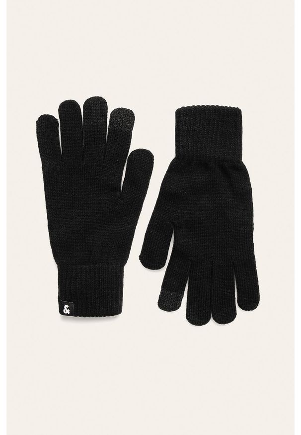 Jack & Jones - Rękawiczki. Kolor: czarny. Materiał: dzianina, akryl