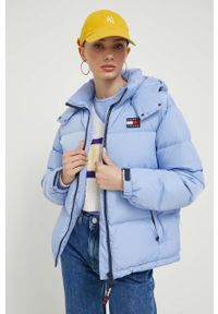 Tommy Jeans kurtka puchowa damska kolor niebieski zimowa. Kolor: niebieski. Materiał: puch. Sezon: zima #5