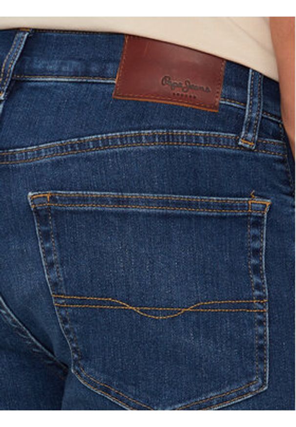 Pepe Jeans Jeansy PM207388 Granatowy Slim Fit. Kolor: niebieski