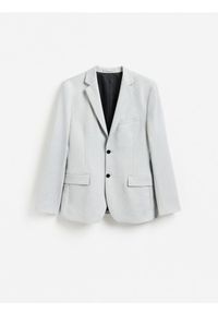 Reserved - Marynarka slim fit - jasnoszary. Kolor: szary. Materiał: wiskoza, dzianina #1