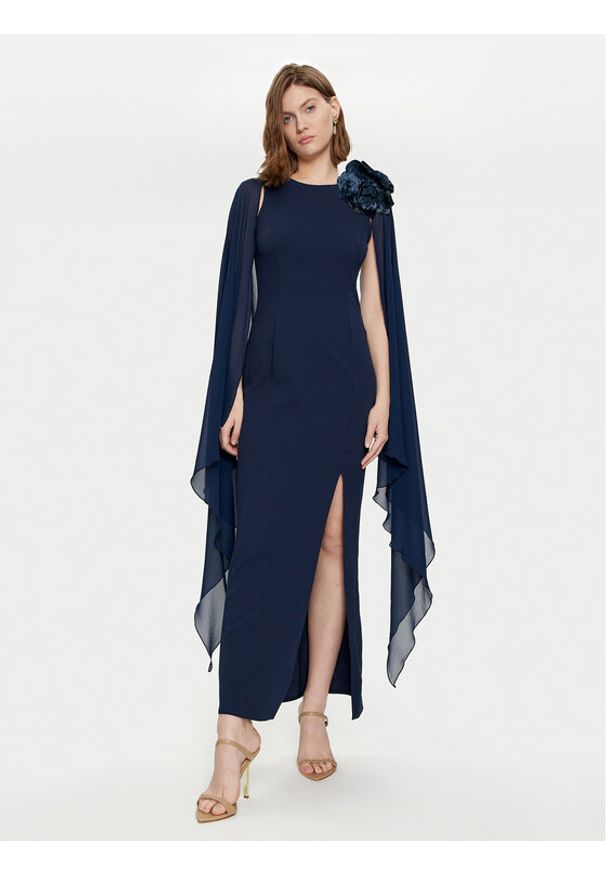 Rinascimento Sukienka wieczorowa CFC0117677003 Granatowy Regular Fit. Kolor: niebieski. Materiał: syntetyk. Styl: wizytowy
