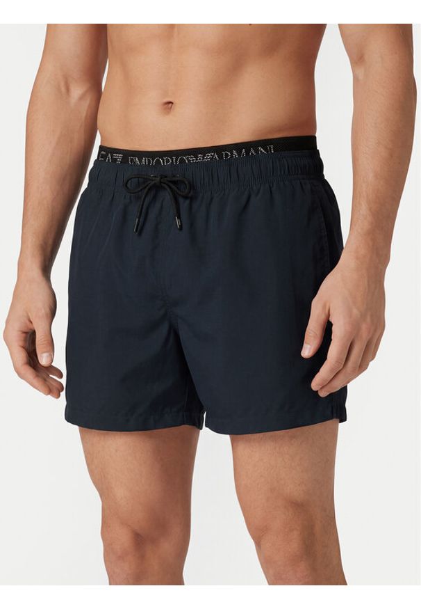 EA7 Emporio Armani Szorty kąpielowe 7M001689 AF21074 UB102 Granatowy Regular Fit. Kolor: niebieski. Materiał: syntetyk