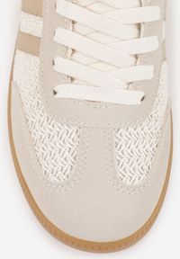 Renee - Ciemnobeżowe Sneakersy w Stylu Klasycznych Tenisówek z Cholewką z Plecionką Doriarissa. Nosek buta: okrągły. Zapięcie: sznurówki. Kolor: beżowy. Materiał: skóra, materiał. Szerokość cholewki: normalna. Obcas: na obcasie. Wysokość obcasa: niski #6