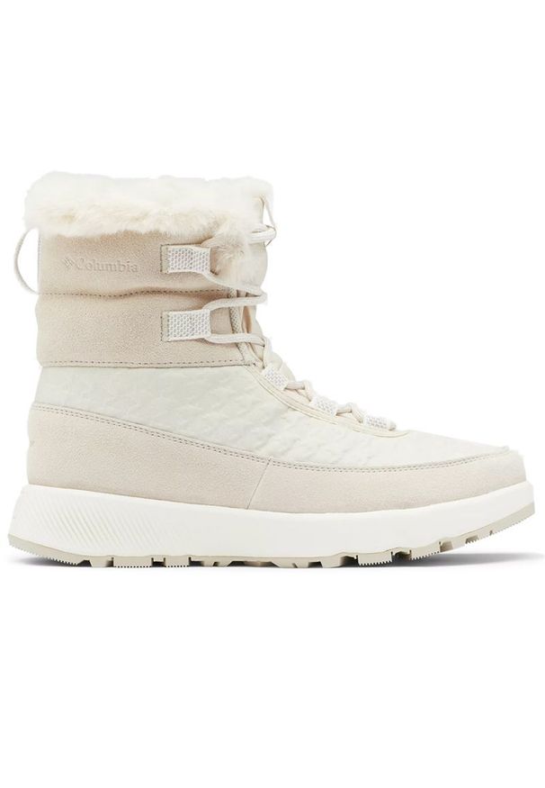 columbia - Buty Columbia Autumn Slopeside Peak 1979551279 - białe. Kolor: biały. Materiał: materiał, skóra, zamsz, guma. Szerokość cholewki: normalna. Sezon: zima