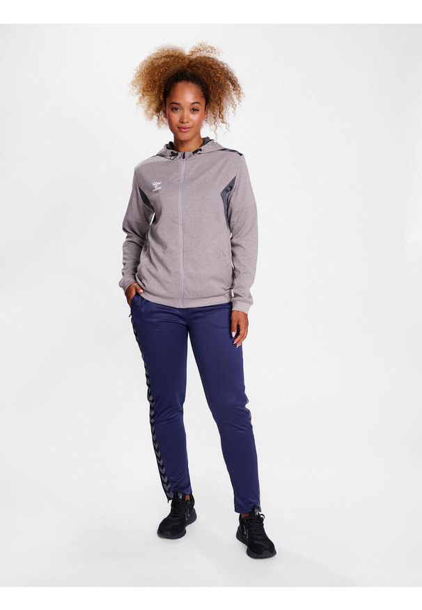 Bluza damska sportowa Hummel Authentic Poly Zip Hoodie Woman. Typ kołnierza: kaptur. Kolor: szary