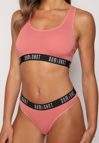 Born2be - Różowy 2-Częściowy Komplet Bawełniany Sportowy Biustonosz i Szorty oraz Stringi Klemera. Kolor: różowy. Materiał: bawełna #3