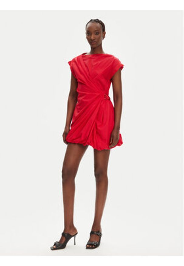 Pinko - PINKO Sukienka koktajlowa Elliot 105215 A2LD Czerwony Regular Fit. Kolor: czerwony. Materiał: bawełna. Styl: wizytowy