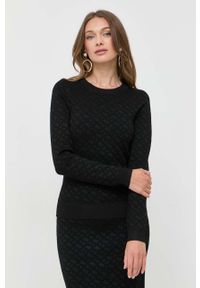 BOSS sweter damski kolor czarny. Kolor: czarny. Materiał: materiał, dzianina #1