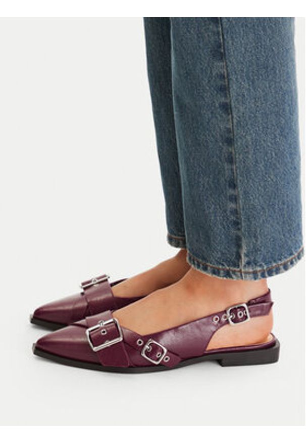 Steve Madden Baleriny SM11003901 Bordowy. Kolor: czerwony. Materiał: skóra