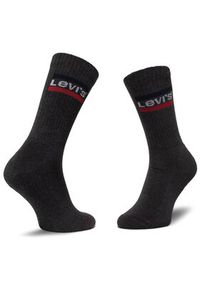 Levi's® Zestaw 2 par wysokich skarpet unisex 37157-0153 Czarny. Kolor: czarny. Materiał: materiał