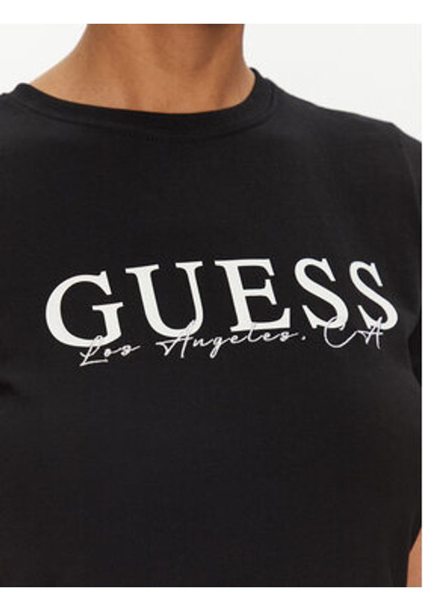 Guess T-Shirt V5GI15 J1314 Czarny Slim Fit. Kolor: czarny. Materiał: bawełna