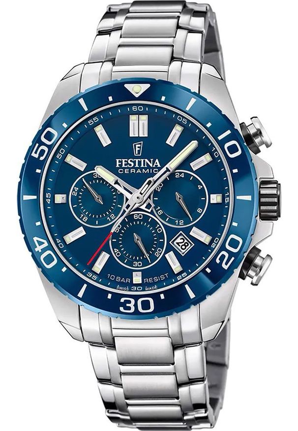 Zegarek Festina Zegarek męski Festina F20042-2 srebrny. Kolor: srebrny