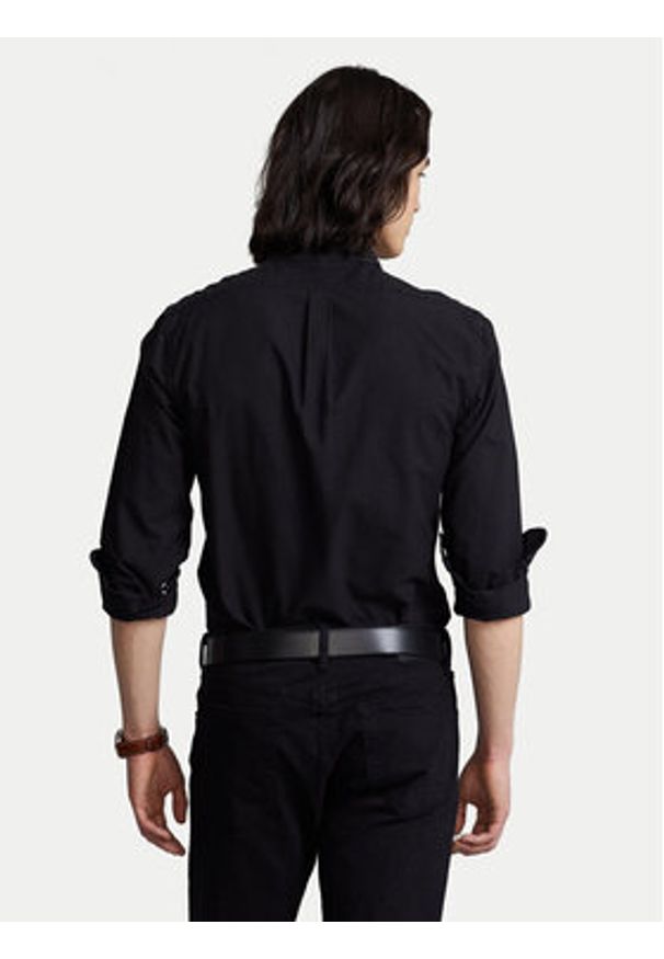 Polo Ralph Lauren Koszula Bsr 710772288 Czarny Slim Fit. Typ kołnierza: polo. Kolor: czarny. Materiał: bawełna