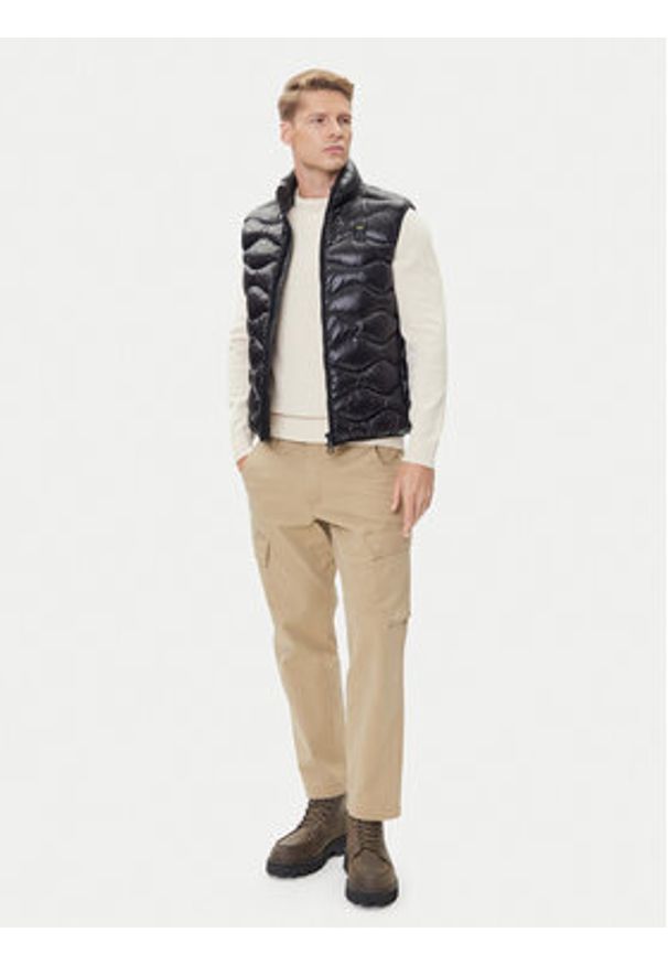 Blauer Bezrękawnik 25WBLUX02081 Czarny Regular Fit. Kolor: czarny. Materiał: syntetyk. Długość rękawa: bez rękawów