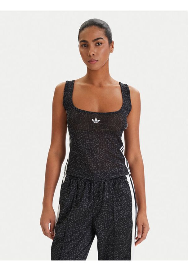 Adidas - adidas Top KD2838 Czarny Slim Fit. Kolor: czarny. Materiał: syntetyk