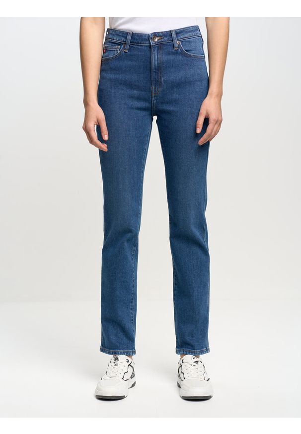 Big-Star - Spodnie jeans damskie Winona 535. Okazja: na co dzień. Kolor: niebieski. Styl: retro, vintage, casual, elegancki, klasyczny