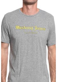 Mustang - T-SHIRT MĘSKI MUSTANG Wording Tee MID GREY MELANGE 1007563 4164. Kolor: szary #5