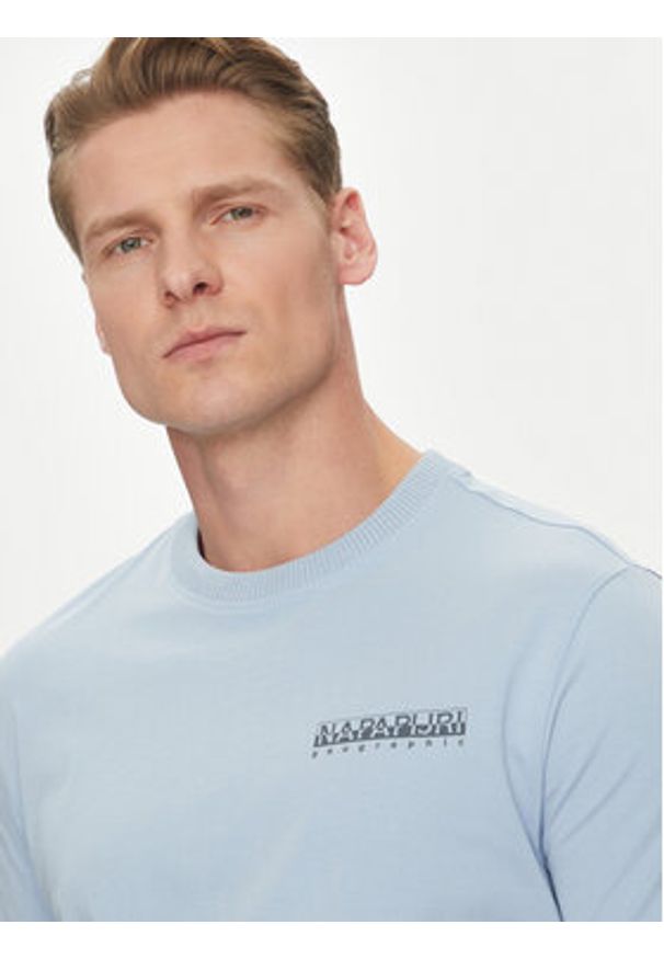 Napapijri T-Shirt S-Sovana NP0A4IE4 Błękitny Regular Fit. Kolor: niebieski. Materiał: bawełna