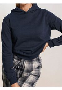 Sinsay - Bluza hoodie basic - granatowy. Kolor: niebieski