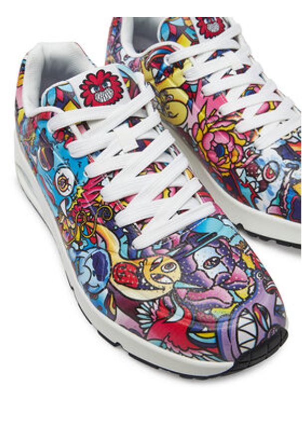 skechers - Skechers Sneakersy Uno - Color Doodle 183500/MLT Kolorowy. Materiał: skóra. Wzór: kolorowy