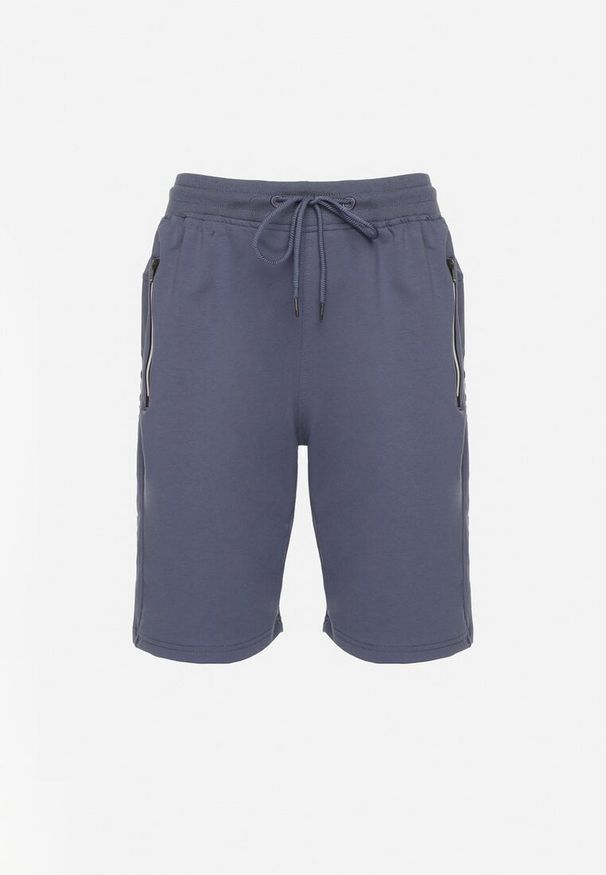 Born2be - Niebieskie Klasyczne Dresowe Szorty z Bawełną Liraneve. Okazja: na co dzień, na spacer. Kolor: niebieski. Materiał: bawełna, dresówka. Styl: klasyczny