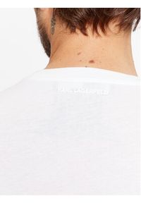 Karl Lagerfeld - KARL LAGERFELD T-Shirt Crewneck 755071 Biały Regular Fit. Typ kołnierza: dekolt w karo. Kolor: biały. Materiał: bawełna #5