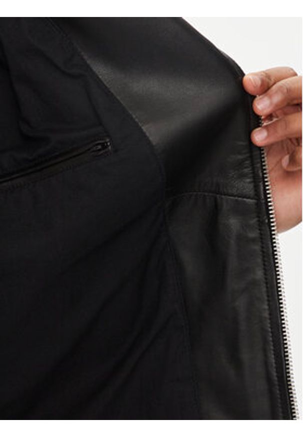 Serge Pariente Kurtka skórzana Gladiator Czarny Regular Fit. Kolor: czarny. Materiał: skóra