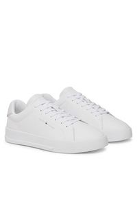 TOMMY HILFIGER - Tommy Hilfiger Sneakersy Th Court Lth Detail Ess FM0FM05367 Biały. Kolor: biały. Materiał: skóra