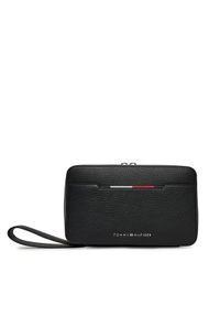 TOMMY HILFIGER - Tommy Hilfiger Kosmetyczka Th Central Washbag AM0AM13524 Czarny. Kolor: czarny. Materiał: skóra