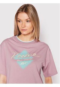 Reebok T-Shirt Classics Graphic HK4936 Fioletowy Relaxed Fit. Kolor: fioletowy. Materiał: bawełna #4