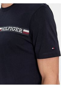 TOMMY HILFIGER - Tommy Hilfiger T-Shirt Monotype MW0MW33688 Granatowy Regular Fit. Kolor: niebieski. Materiał: bawełna #3