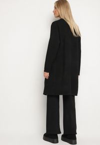 Born2be - Czarny Dzianinowy Komplet z Wełną Kamizelka Długi Kardigan i Spodnie Otizela. Kolekcja: plus size. Kolor: czarny. Materiał: dzianina, wełna #7