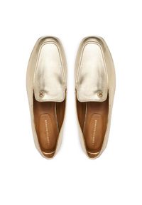 TOMMY HILFIGER - Tommy Hilfiger Lordsy Gold Loafer FW0FW08958 Złoty. Kolor: złoty. Materiał: skóra #3
