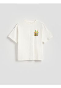 Reserved - T-shirt Stumble Guys - złamana biel. Materiał: bawełna, dzianina #1
