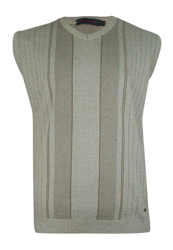 Sweter Kings bez rękawów, z dekoltem w serek, w paski, elegancki