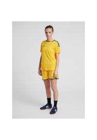 Hummel KOSZULKA DAMSKA T-shirt hmlAUTHENTIC POLY JERSEY WOMAN. Kolor: czarny, pomarańczowy, wielokolorowy, żółty. Materiał: jersey. Sport: taniec, joga i pilates