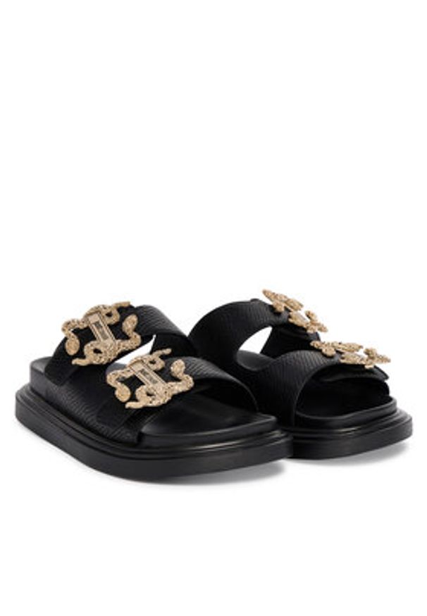 Just Cavalli Klapki 80RA3S91 ZSE36 Czarny. Kolor: czarny. Materiał: skóra