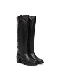 TOMMY HILFIGER - Tommy Hilfiger Kozaki Riding Lthr Long Boot Block Heel FW0FW08777 Czarny. Kolor: czarny. Materiał: skóra #2