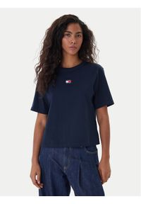 Tommy Jeans T-Shirt Badge DW0DW22202 Granatowy Boxy Fit. Kolor: niebieski. Materiał: bawełna #1