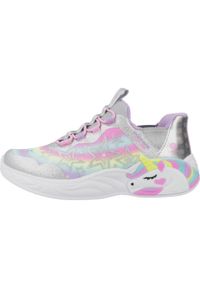 skechers - Kapcie SKECHERS UNICORN DREAMS Srebrny. Kolor: szary, wielokolorowy. Materiał: syntetyk, tkanina. Model: Skechers Sport. Sport: turystyka piesza
