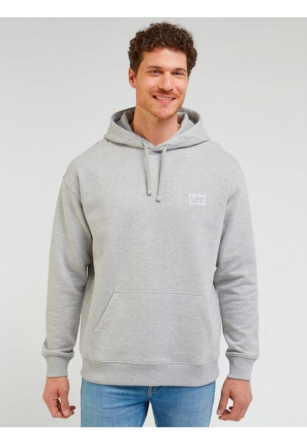 Lee - LEE MĘSKA BLUZA CORE LOOSE HOODIE SHARP GREY MELE 112341676 L84W011720
