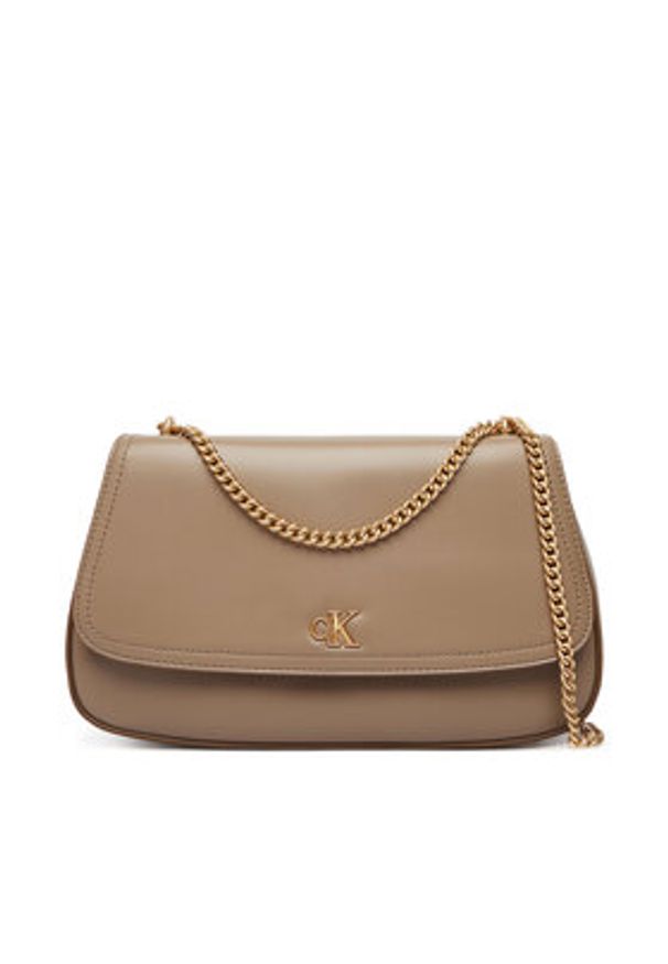 Calvin Klein Torebka Ck Convertible Chain Medium Bag LV04F3171G Beżowy. Kolor: beżowy. Materiał: skórzane