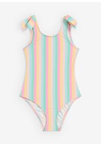 bonprix - Kostium kąpielowy. Kolor: różowy. Wzór: paski #1