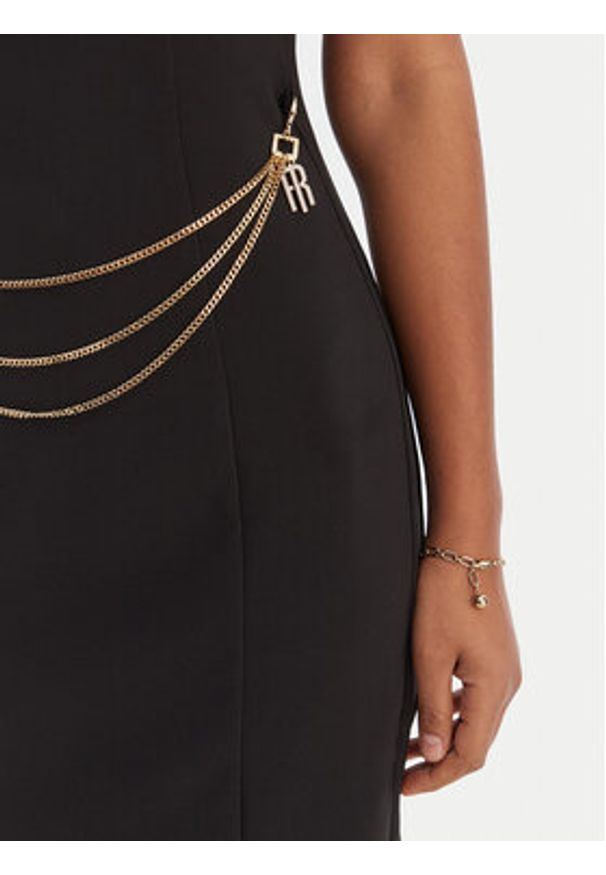 Fracomina Sukienka koktajlowa FR26SD2017W42901 Czarny Slim Fit. Kolor: czarny. Materiał: syntetyk. Styl: wizytowy