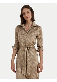 Lauren Ralph Lauren - LAUREN RALPH LAUREN Sukienka koszulowa 200979803001 Beżowy Regular Fit. Kolor: beżowy. Materiał: syntetyk. Typ sukienki: koszulowe