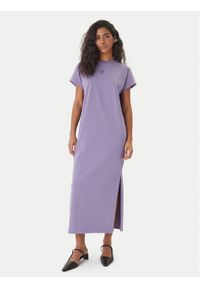 Hugo - HUGO Sukienka codzienna Nalle_B 50540389 Fioletowy Regular Fit. Okazja: na co dzień. Kolor: fioletowy. Materiał: bawełna. Typ sukienki: proste. Styl: casual #1