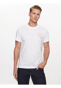 Versace Jeans Couture T-Shirt 75GAHT06 Biały Regular Fit. Kolor: biały. Materiał: bawełna