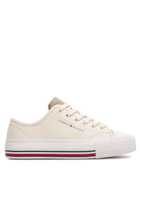 TOMMY HILFIGER - Tommy Hilfiger Trampki Low Cut Lace-Up Sneaker T3A9-33185-1687 S Beżowy. Kolor: beżowy